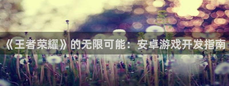 沐鸣2平台官方注册登录：《王者荣耀》的无限可能：安卓游戏开发指南